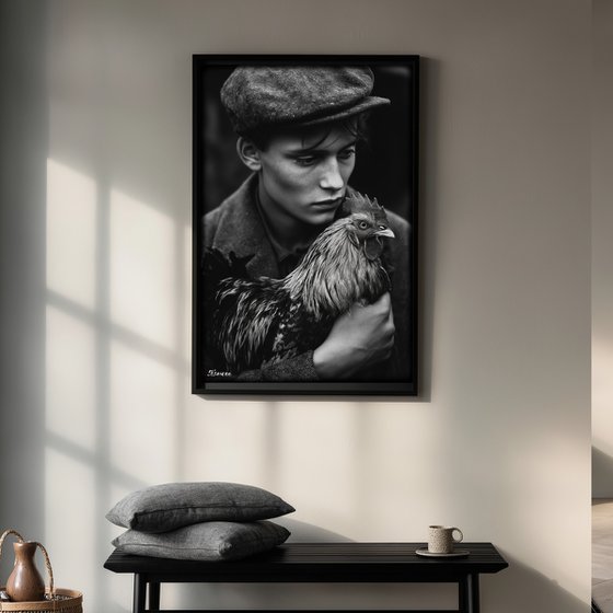 Boy and rooster B0805I