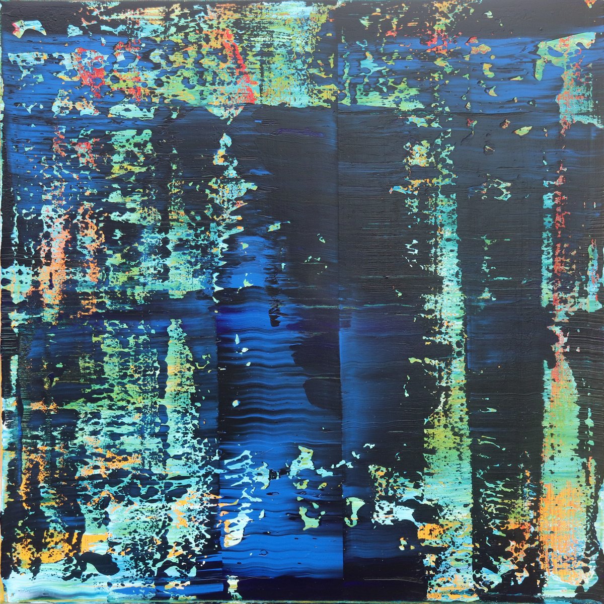 Abstract Acrylic Painting By Koen Lybaert, 39 X 39", Abstract N°2893, Original Artwork