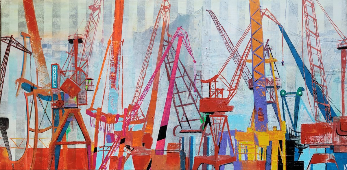 Harbour Cranes by Kathrin Floge