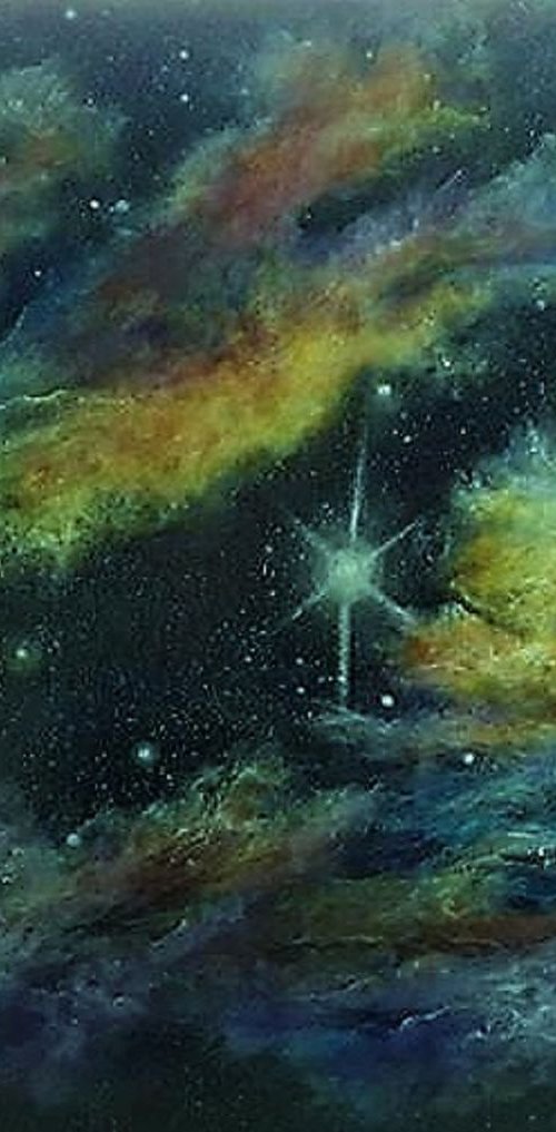 Virgo - Star Sign Space Nebula Painting, Impressionist by Lisa Price