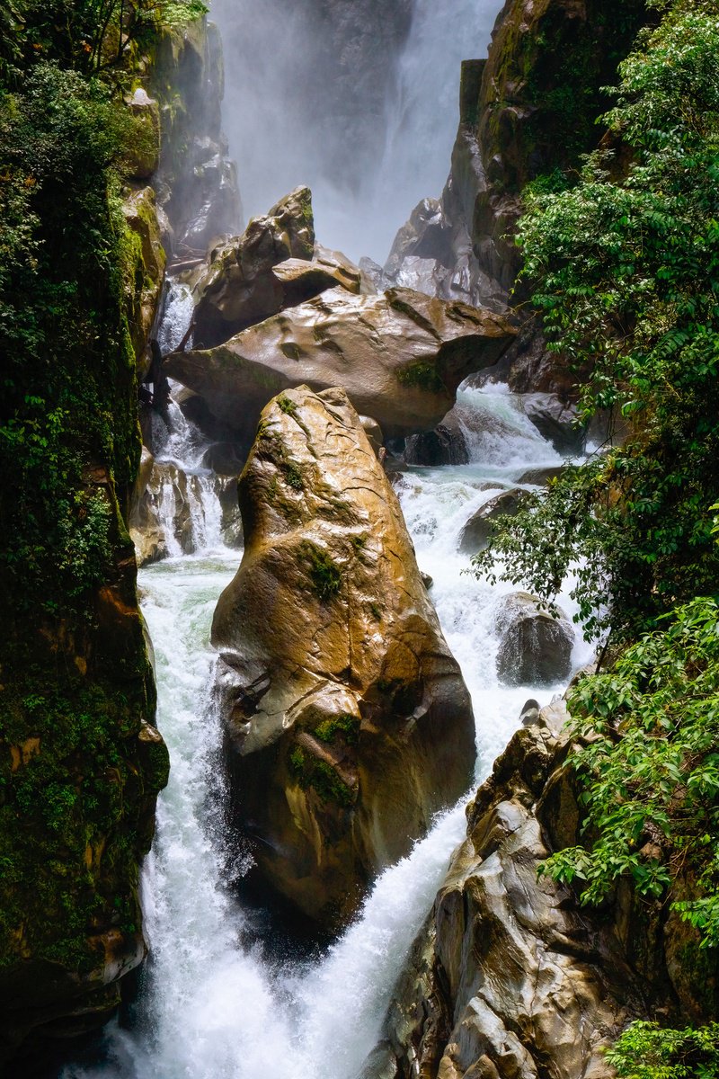 Photorealistic Landscape Photograph By Remi Carbonaro, 35 X 24", Ri?o Pastaza, Banos De Santa Agua, Original Artwork