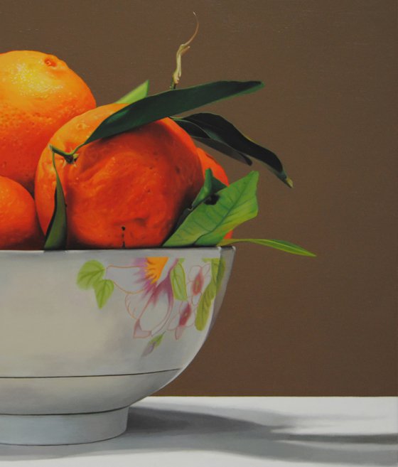 Tangerines , Original oil on canvas painting