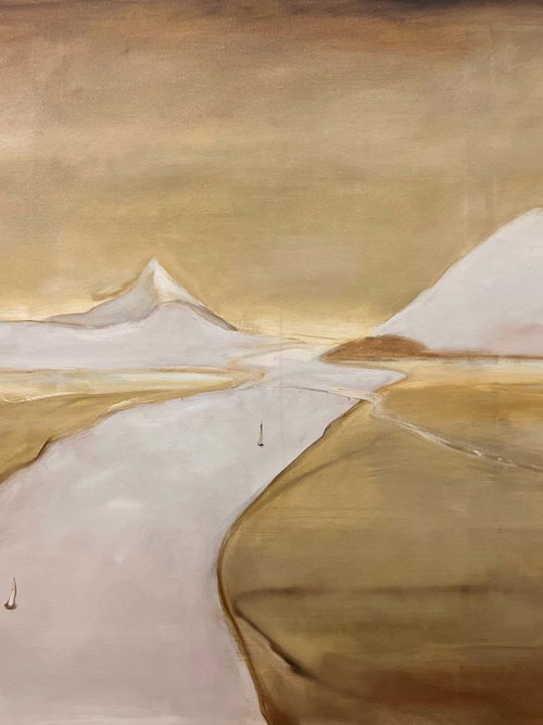 Snowriver and boats by Romuald Mulk Musiolik