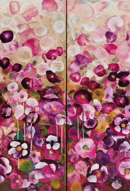 Garden Rhapsody (Diptych) by Angie Wright