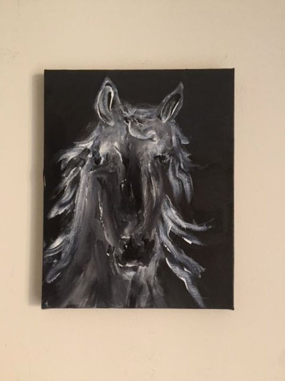 Ghost horse - acrylic painting