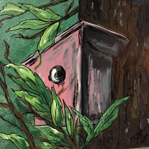 Pink Birdhouse by Carolyn Shoemaker (Soma)