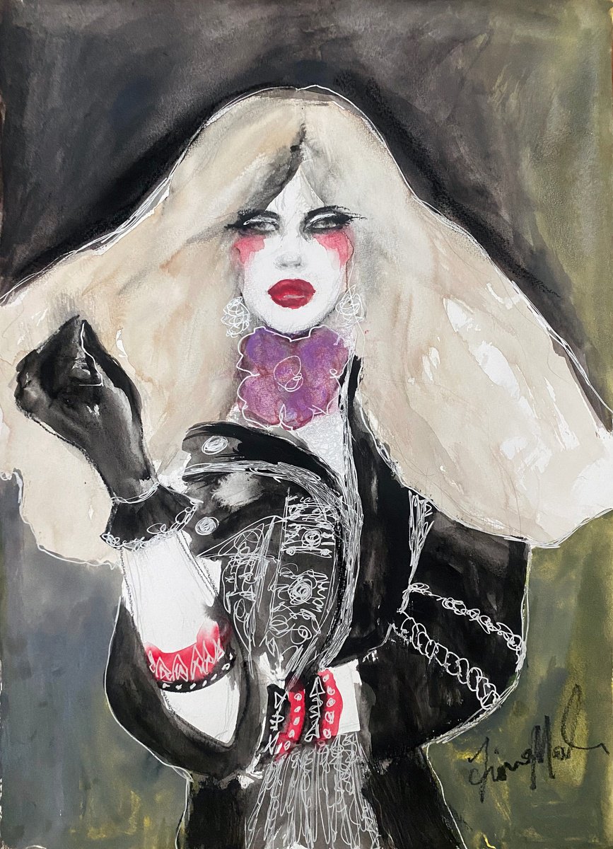 Expressive Portrait Watercolour By Fiona Maclean, 12 X 17, Helena, Original Artwork