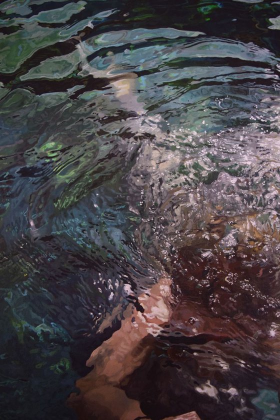 Swimming Painting - Emerald Waters