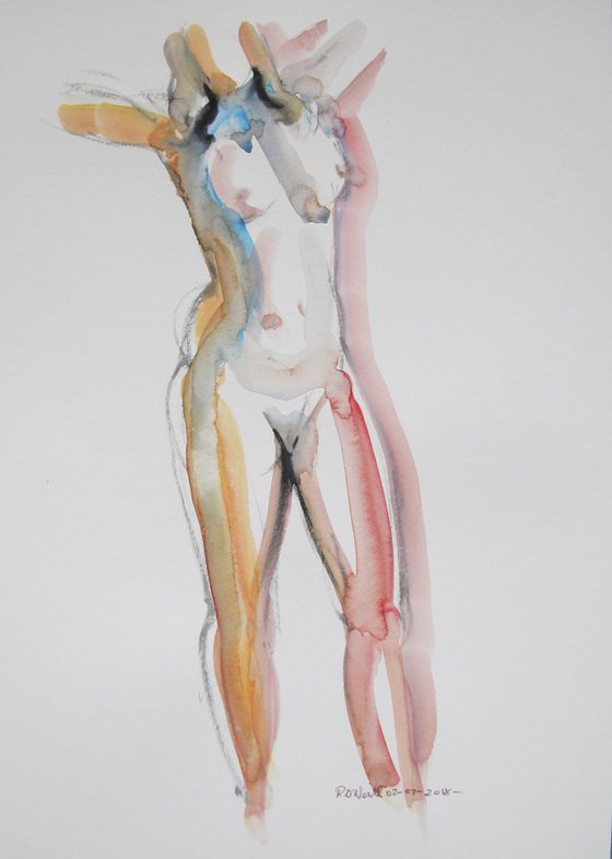 Standing female nude