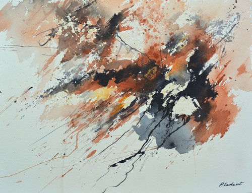 Autumnal  - abstract watercolor - 3423 by Pol Henry Ledent