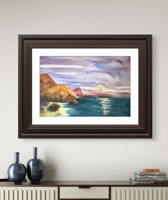 Full Moon Moonlight Sea