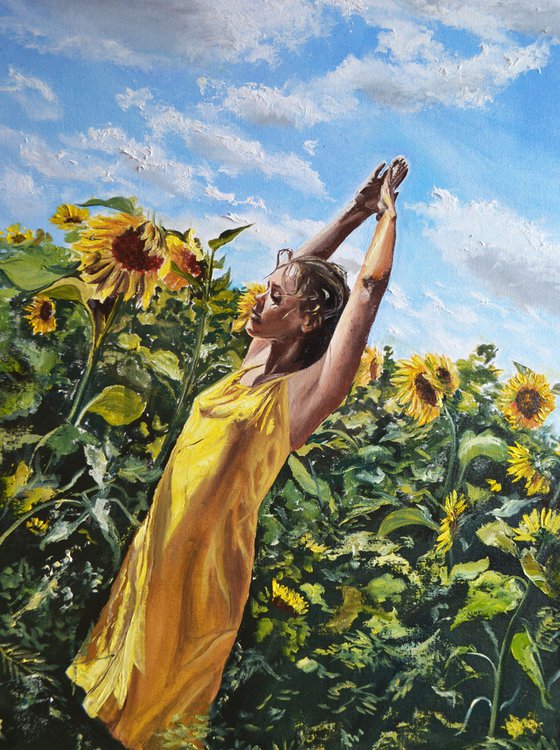Self-portrait with Sunflowers