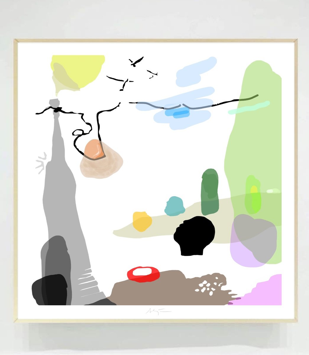 Urban And Pop Landscape Giclee Print By Alejos, 17 X 17, Dliverdland, Original Artwork