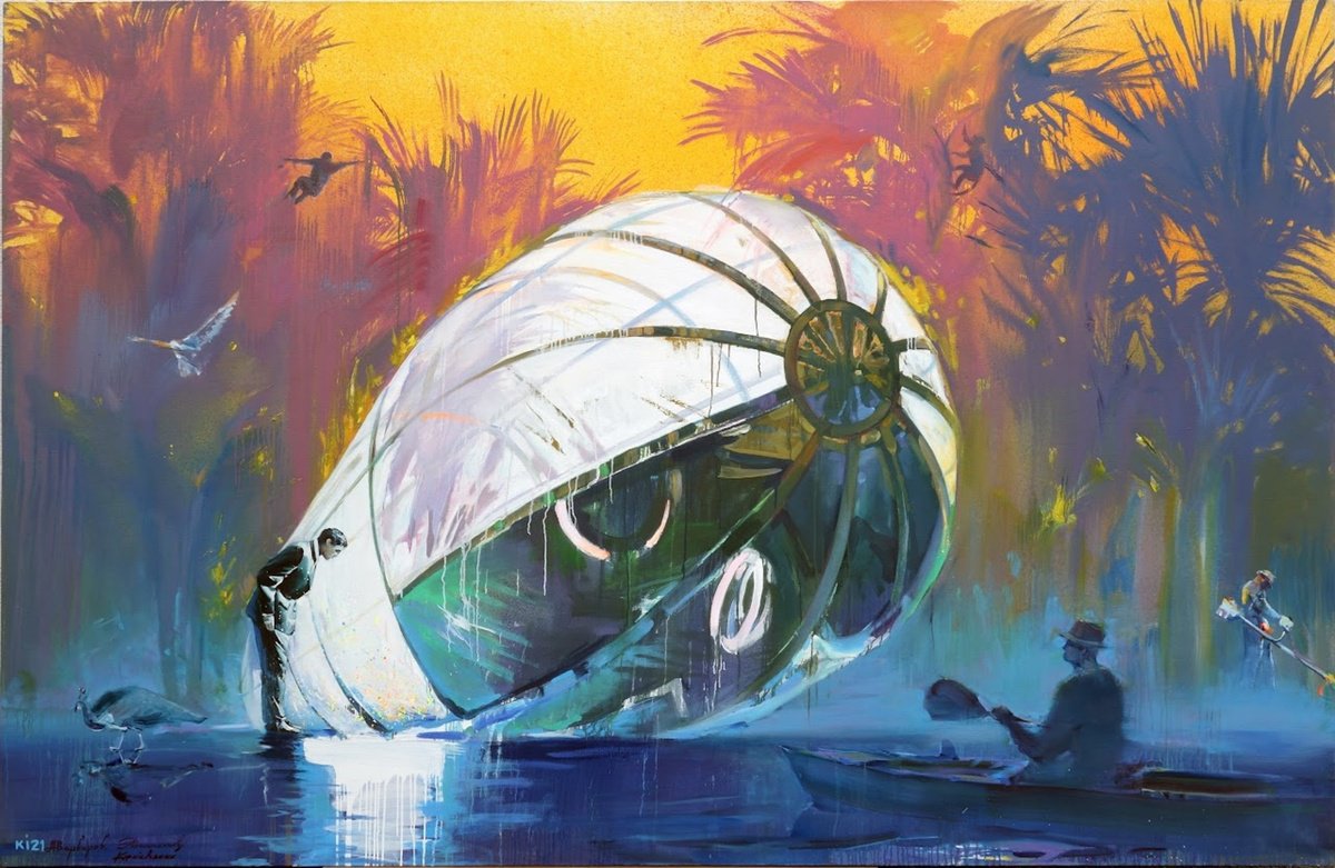 Impressionistic Landscape Oil Painting By Anatolii Varvarov, 114 X 75, Observation, Original Artwork