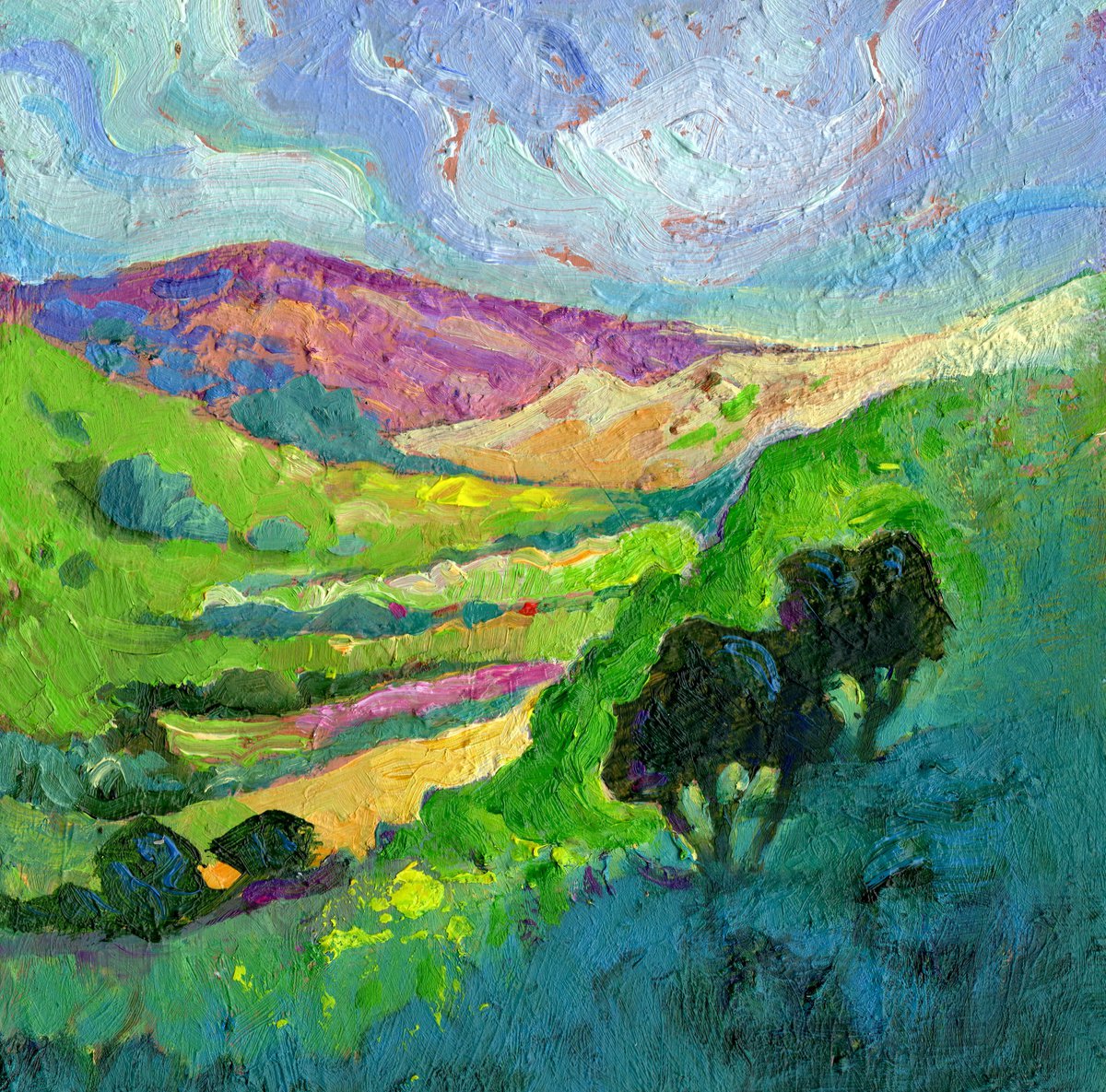 Hope Valley Morning 4 - English Landscape by Mary Kemp