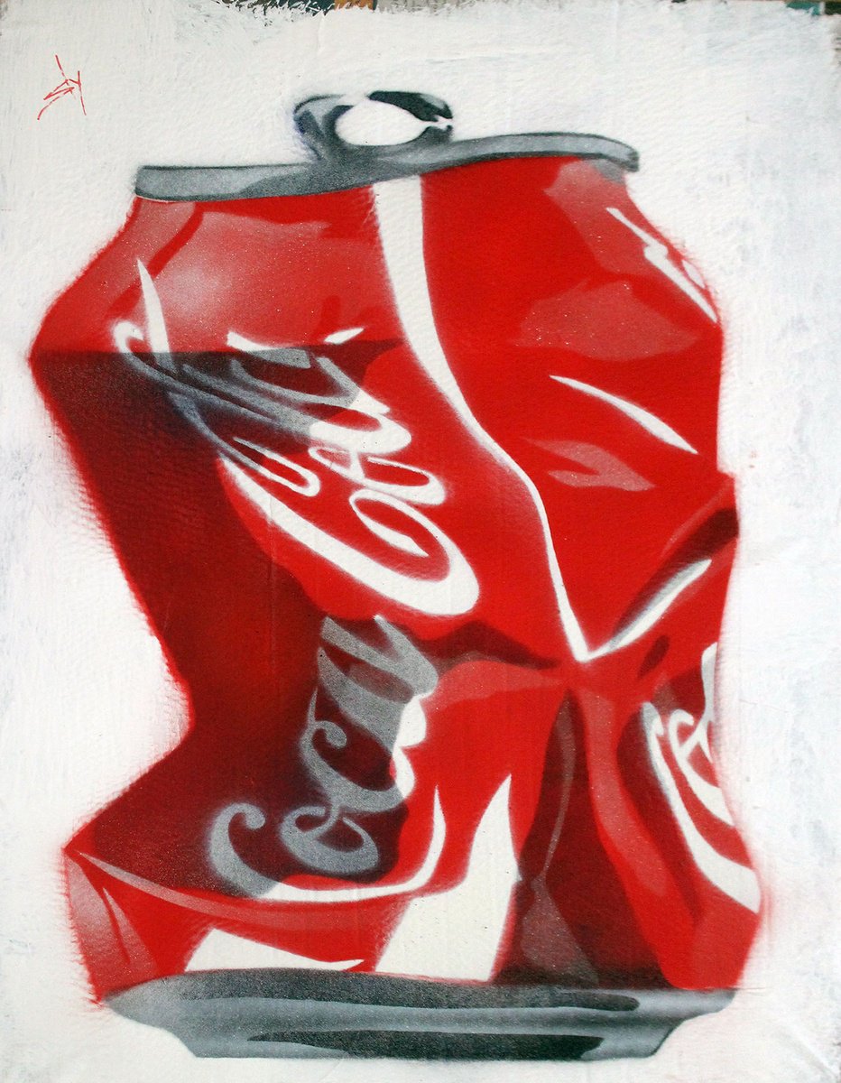 Urban And Pop Painting , Crushed Coke (On An Urbox). By Juan Sly, 23 X 30, Artwork For Sale On Artfinder