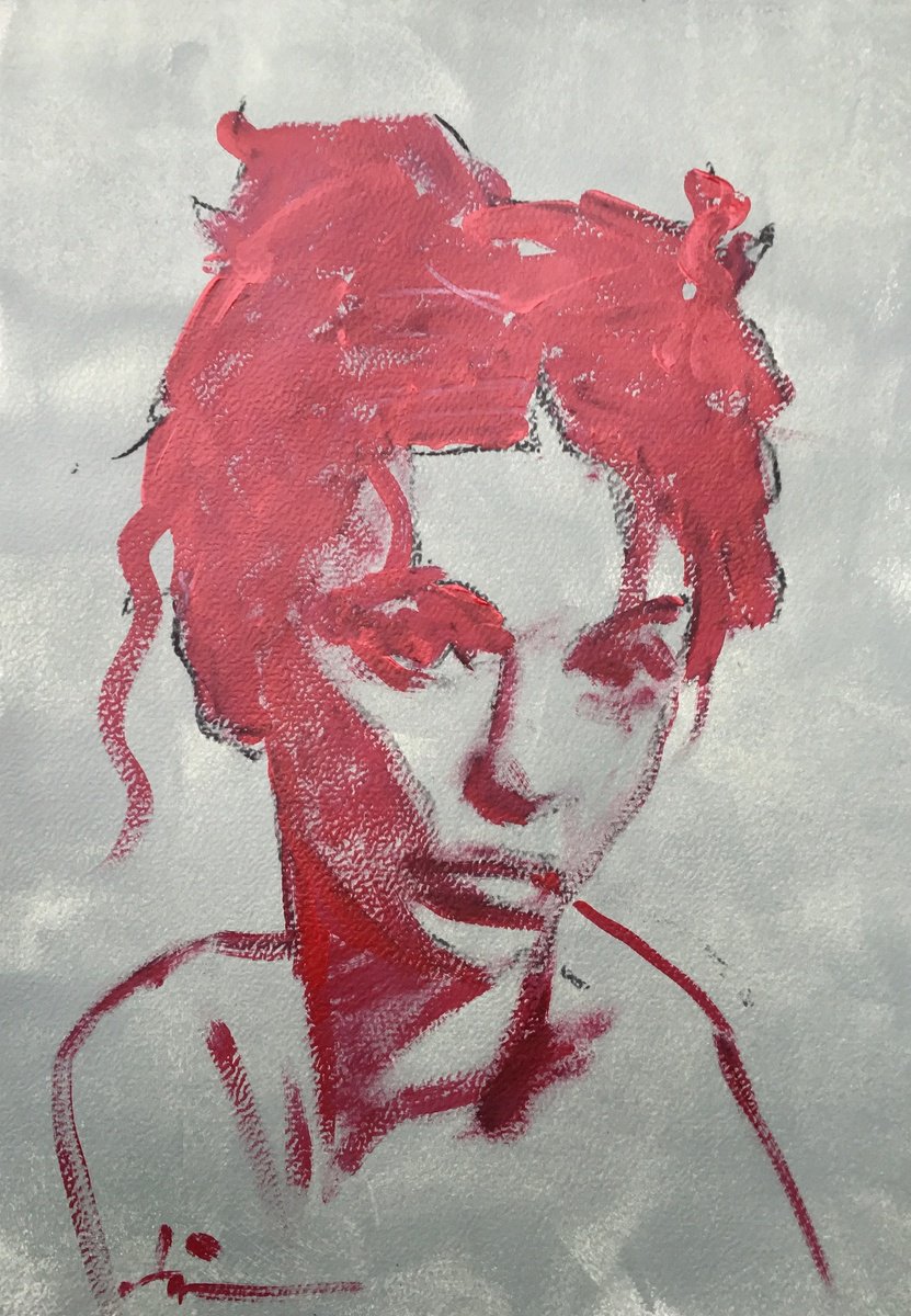 Study In Red By Dominique Deve, 8 X 11, Artwork For Sale On Artfinder