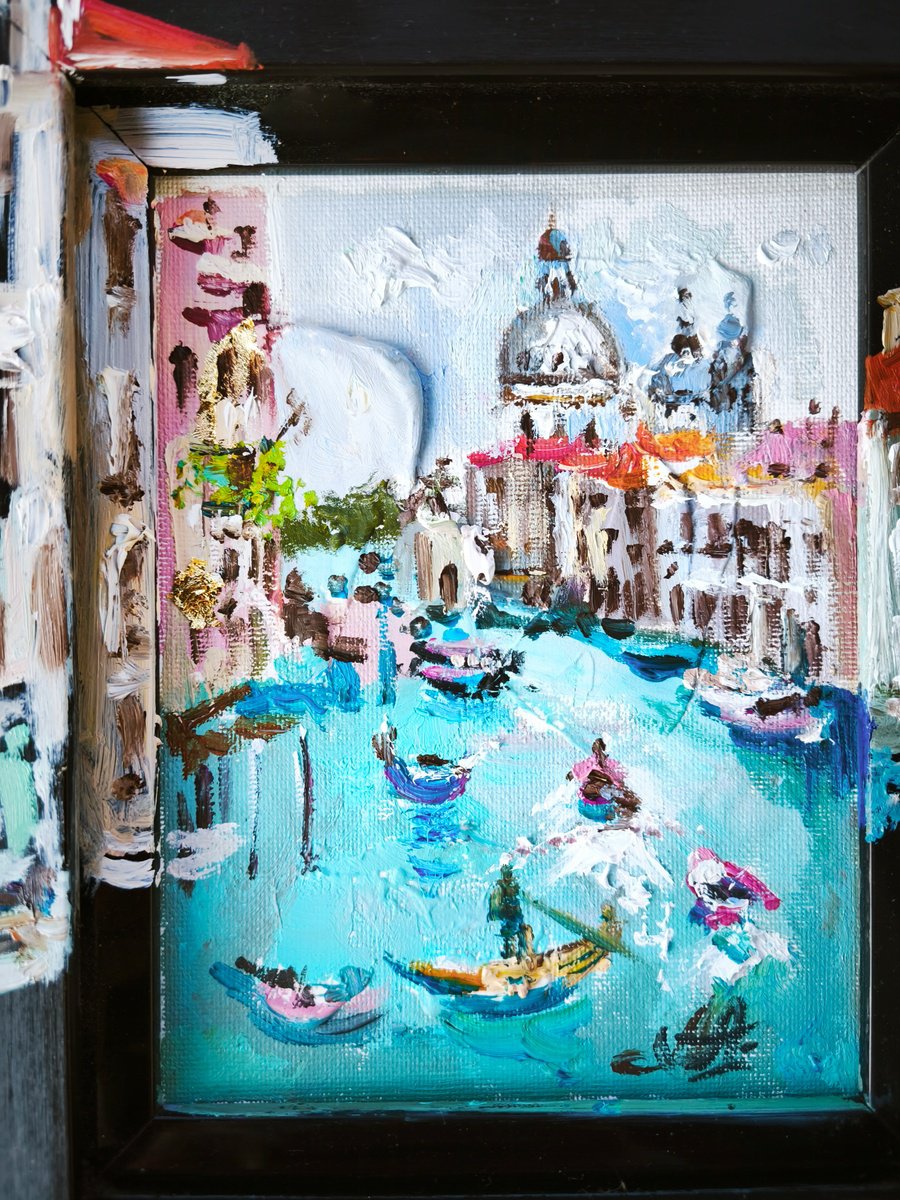Impressionistic Landscape Oil Painting By Annet Loginova, 9 X 10, Canali Di Venezia, Original Artwork