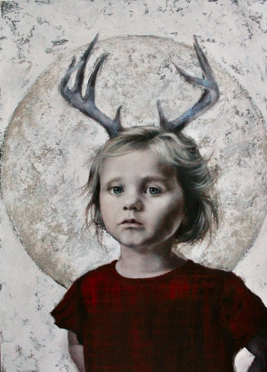 Expressive Portrait Acrylic Painting By Federica Belloli, 20 X 28, Save The Planet Ii, Original Artwork