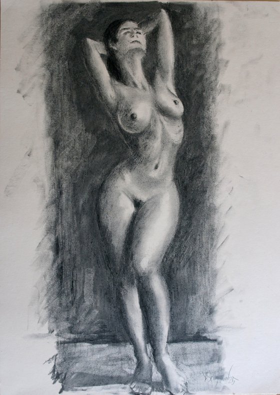 Female Figure #73 Charcoal