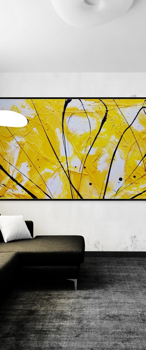 Golden Bandit 240cm x 120cm Textured Abstract Art by Franko