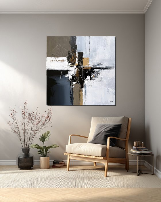 Axis of Still Waters. Black White Ochre