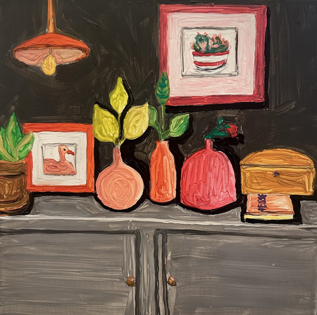 Acrylic Painting , Still Life Number Five By Barbara Friehs, 12 X 12, Artwork For Sale On Artfinder