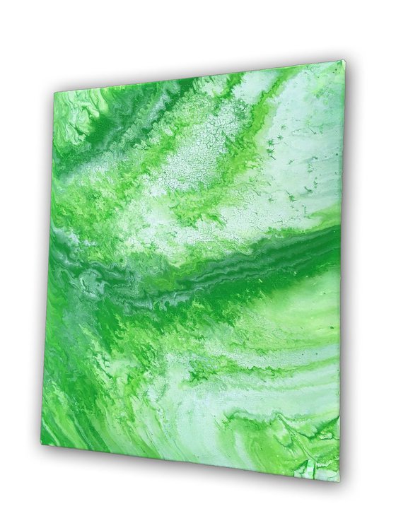 "Easy Being Green" - Original Abstract PMS Acrylic Painting - 16 x 20 inches