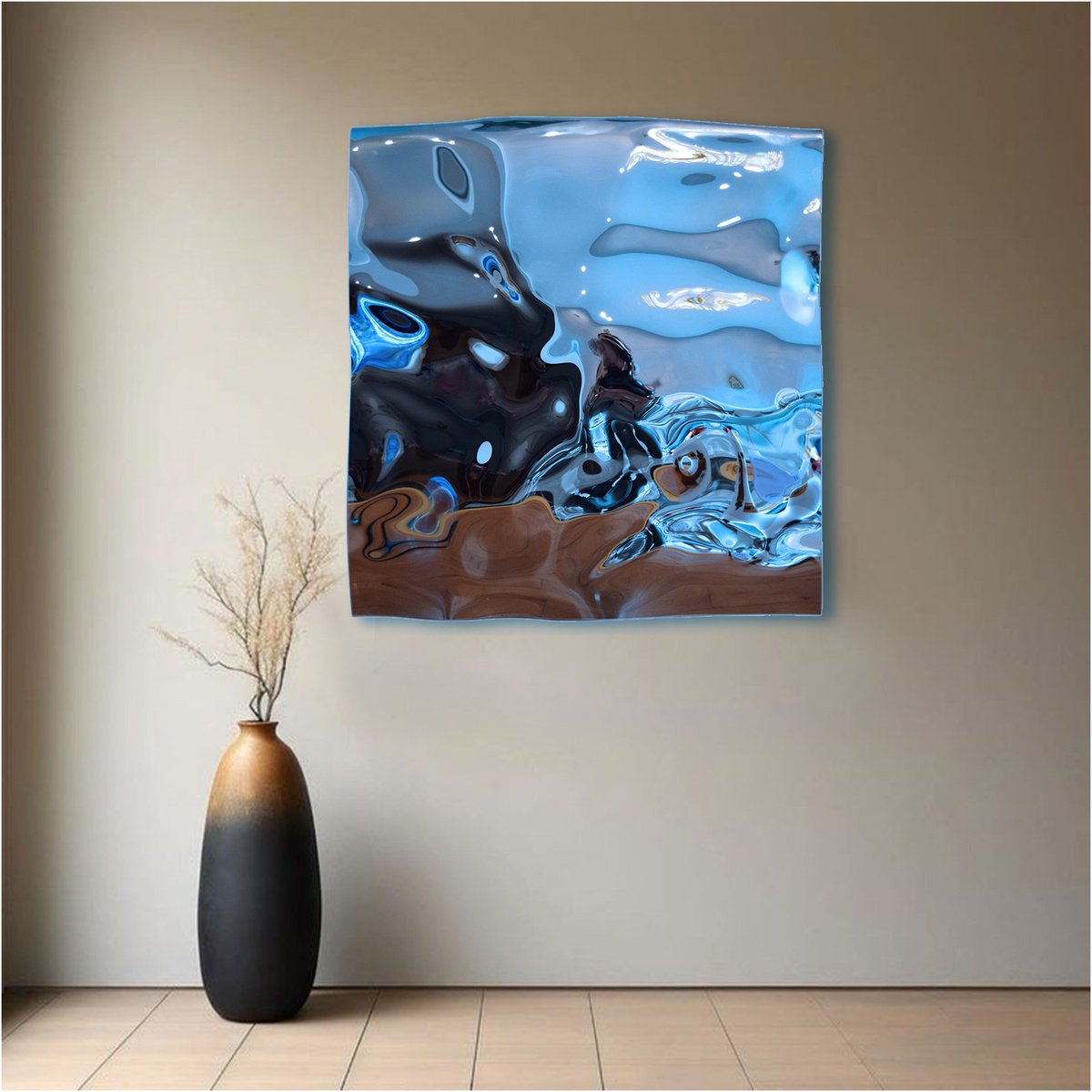 Geometric Abstract Sculpture By Anna Sidi-Yacoub, 30 X 31, Dancing On Ice, Original Artwork