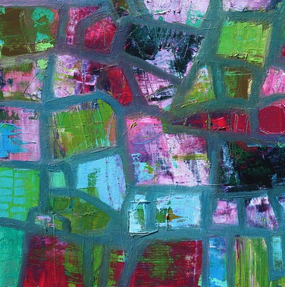 Abstract in Pink and Green