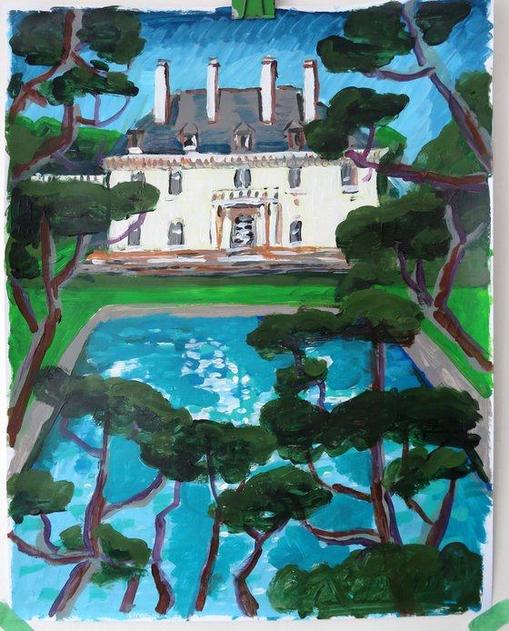 Chateau view through the trees