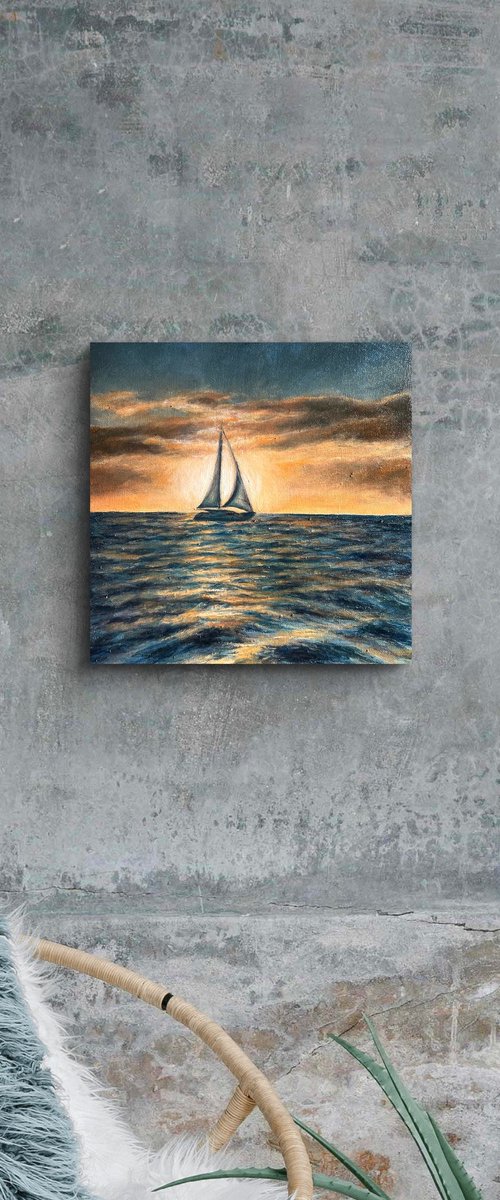 Sunset at the ocean by Valentina Ash