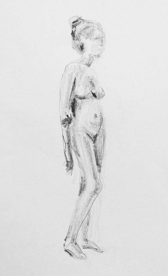 Nude. Original pencil drawing.