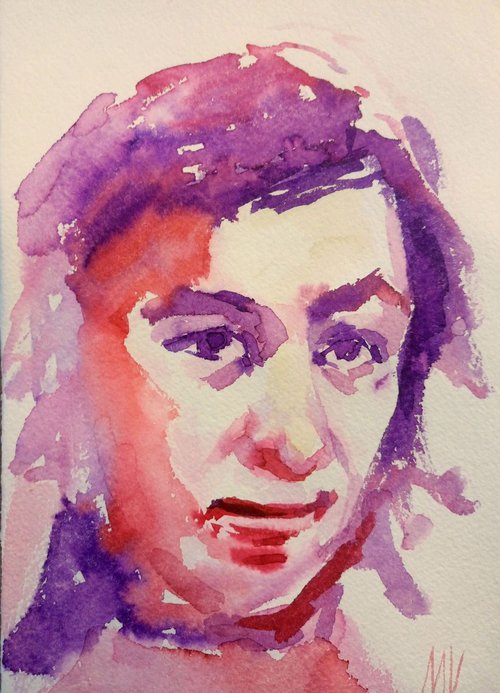 YOU DID NOT LISTEN TO ME... - PORTRAIT - ORIGINAL WATERCOLOR PAINTING. by Mag Verkhovets