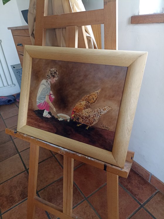 Chicken and child