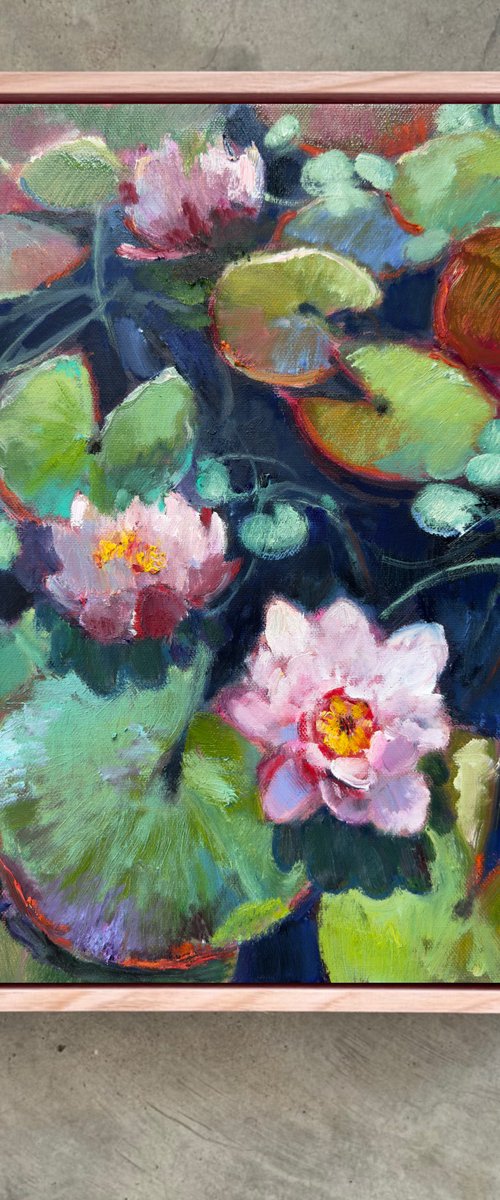 Landscape with water lilies by Olha Laptieva