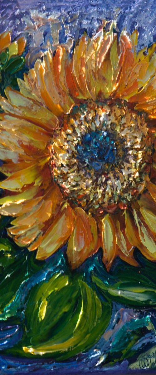 Sunflower  (palette knife) by Lena Owens at OLena Art