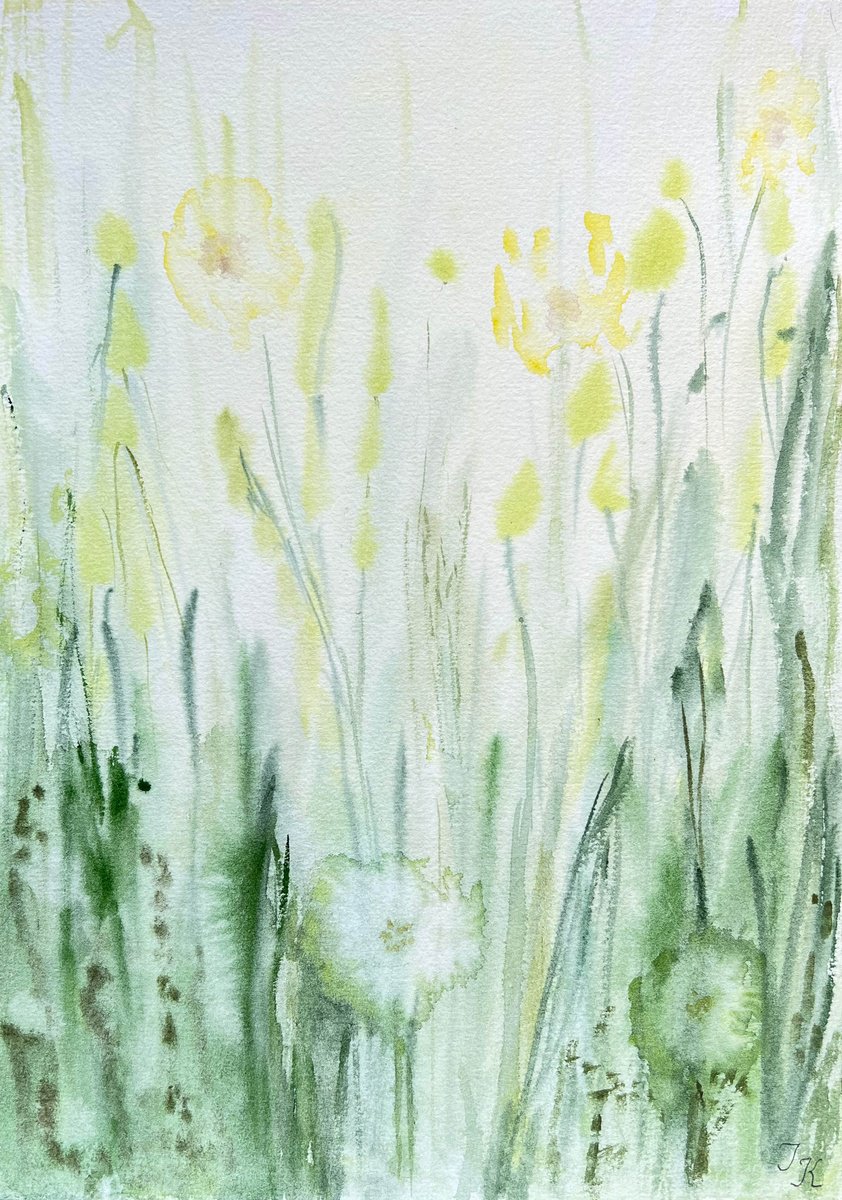 Impressionistic Landscape Watercolour By Tetiana Kovalova, 8 X 12", Landscape #1, Original Artwork