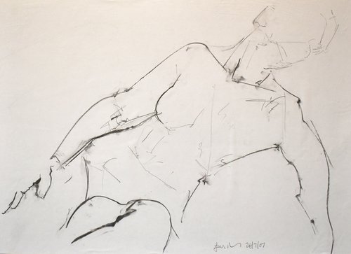 Study of a female Nude - Life Drawing No 614 by Ian McKay