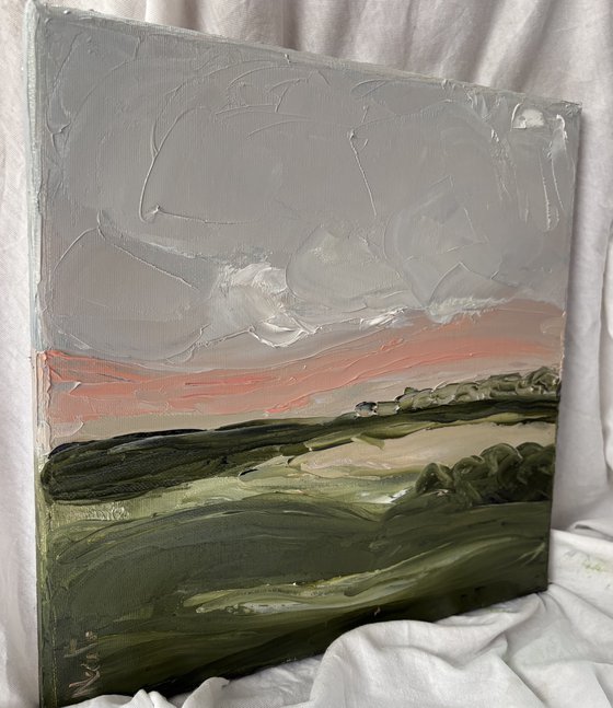 Impasto whispering Fields at Sunrise