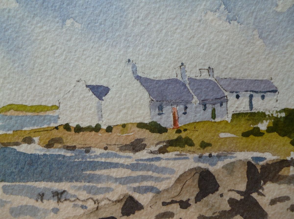 Cottages Bull Wall, Dublin Bay by Maire Flanagan