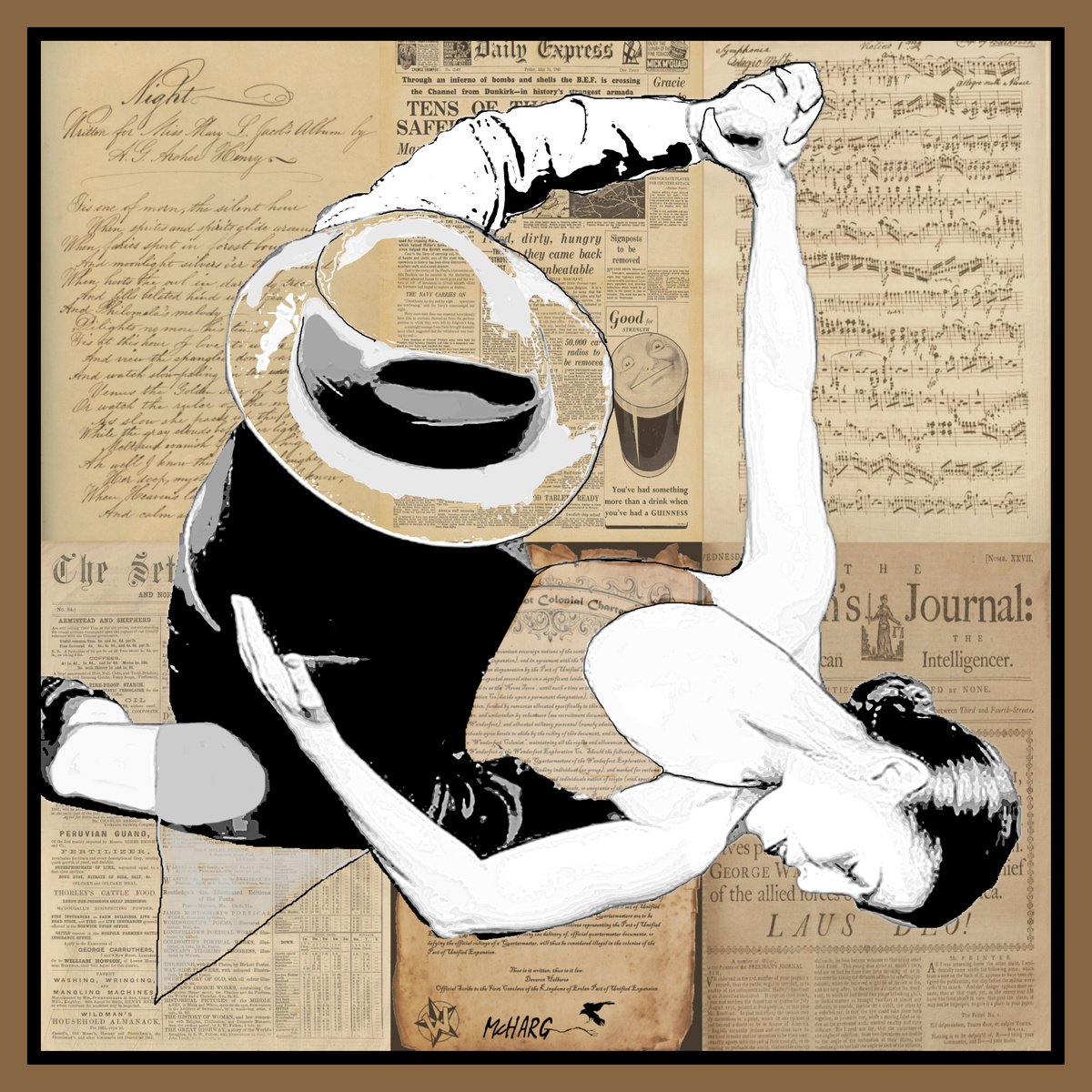 Impressionistic Portrait Painting By Joe Mcharg, 39 X 39, Tango #2 39X39, Original Artwork