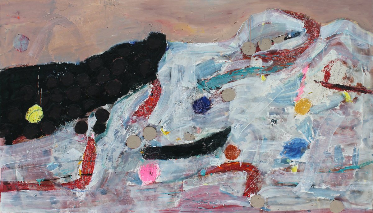 Geometric Abstract Oil Painting By Sergiy Dekalyuk, 81 X 45", Dragobrat Ii, Original Artwork