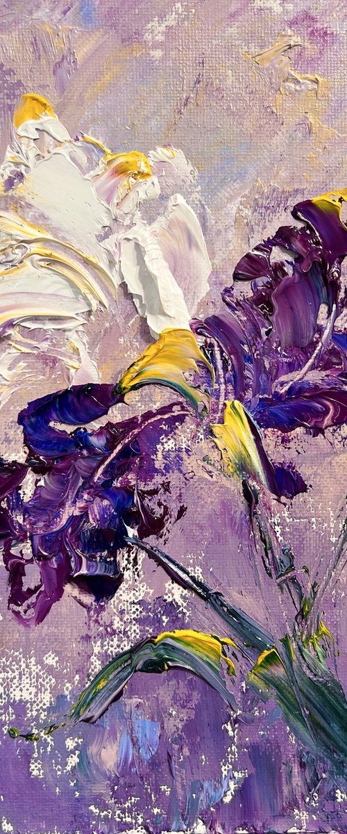 MINI VERY PERI GARDEN - Mini flowers. Mini Blue irises. Mini Gentle buds. Mini Van Gogh Irises. by Marina Skromova