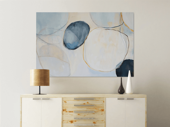 Blue and Neutral Artwork