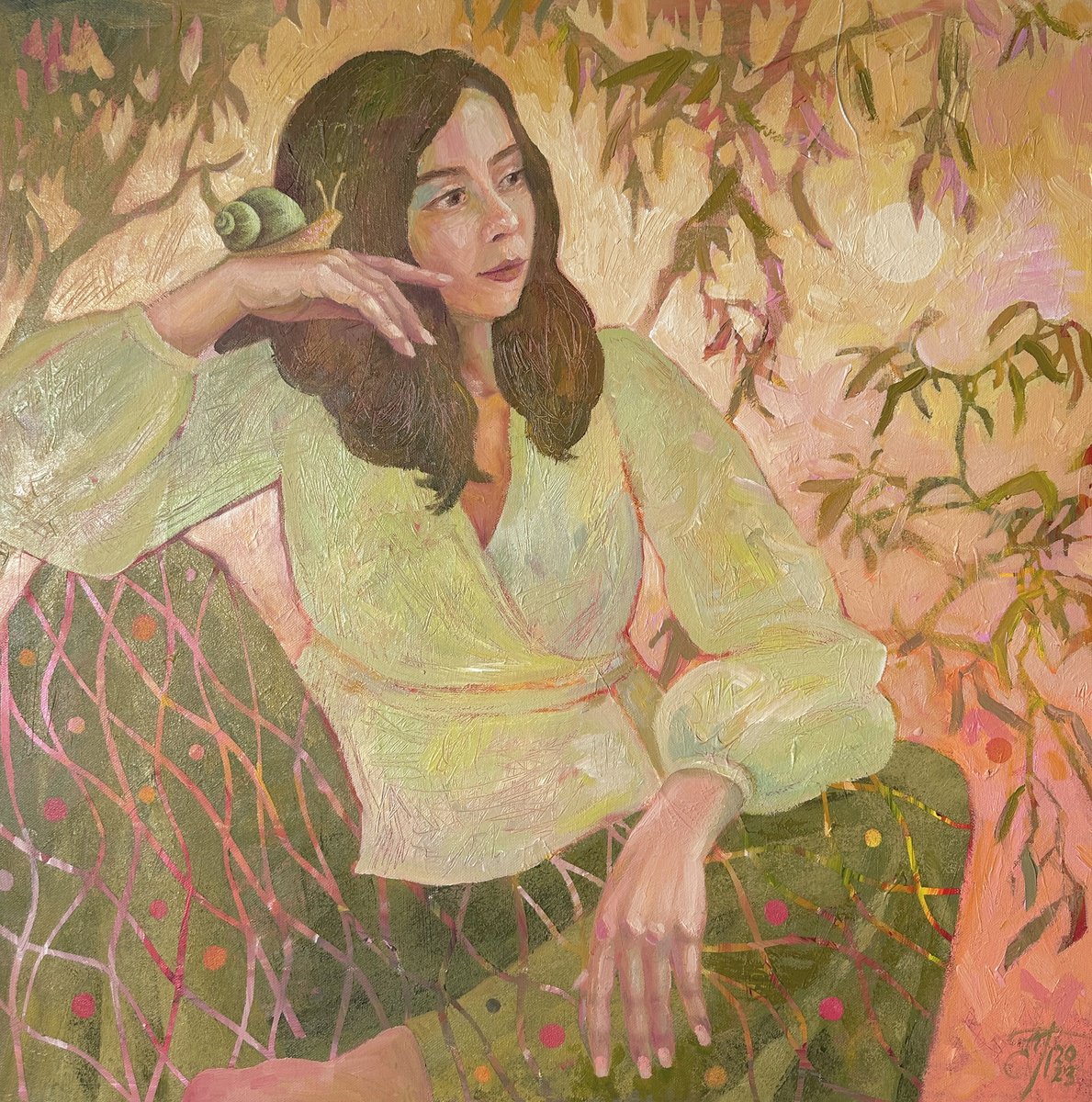 Impressionistic Portrait Oil Painting By Ekaterina Prisich, 28 X 28, Natalie, Original Artwork