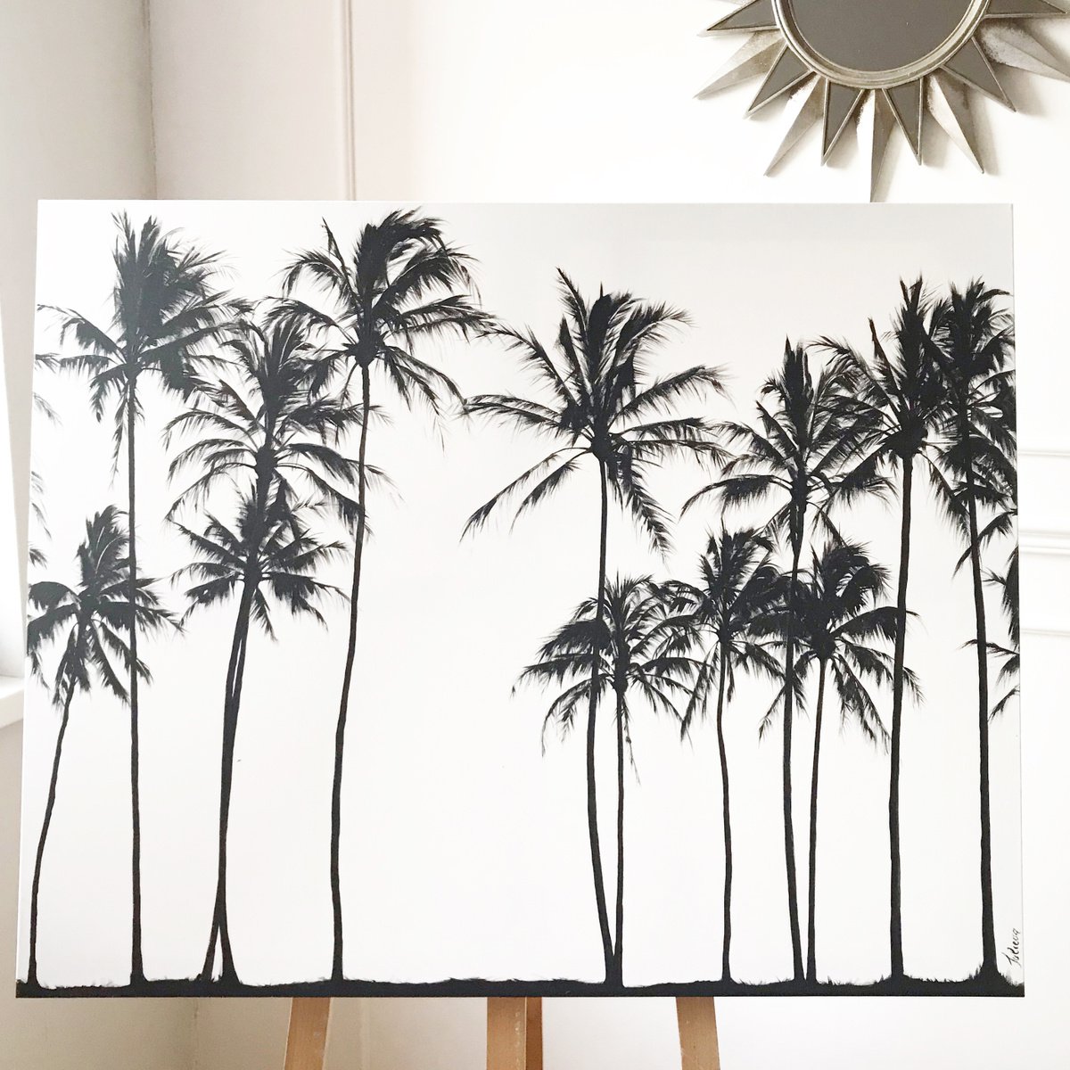 palm tree painting black