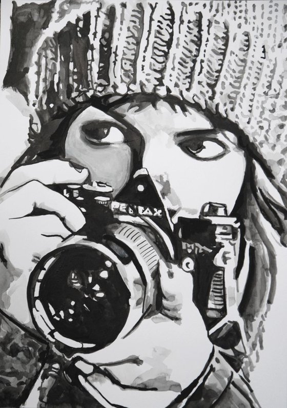 Girl with camera ID #7/ 42 X 29.7 cm