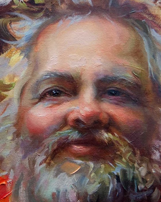 Back in Town - portrait of Santa-like figure