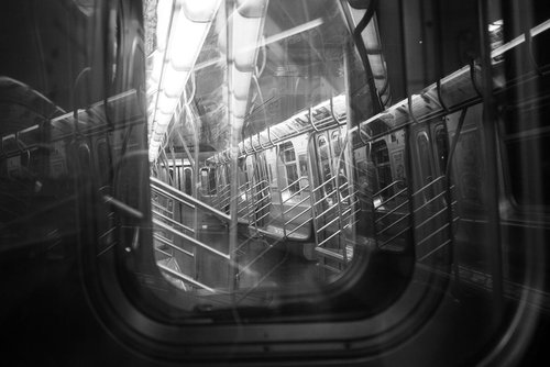 NYC Subway Car at 4 a.m. by Peter Koval